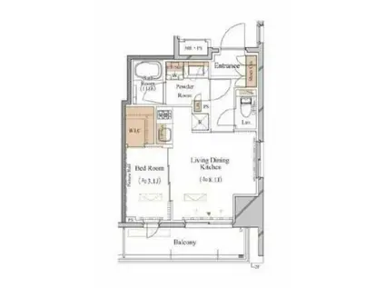 ブランシエスタ上野(1LDK/9階)の間取り写真