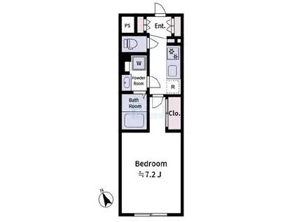 ラヴィエール新板橋(1K/2階)の間取り写真