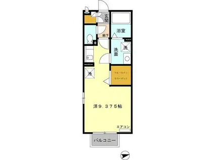 バードウィング(ワンルーム/2階)の間取り写真