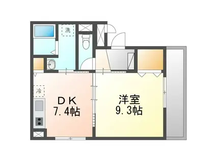 泊テラスSTUDIO(1DK/1階)の間取り写真