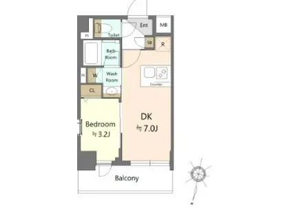 SHOKEN RESIDENCE西馬込(1DK/6階)の間取り写真
