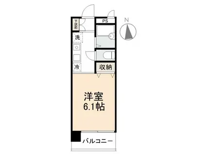 ＪＲ高徳線 栗林公園北口駅 徒歩12分 4階建 築27年(ワンルーム/3階)の間取り写真