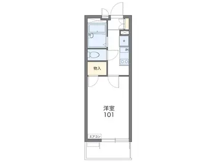 KRHフレンドII(1K/1階)の間取り写真