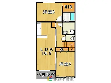 ローリエ(2LDK/2階)の間取り写真