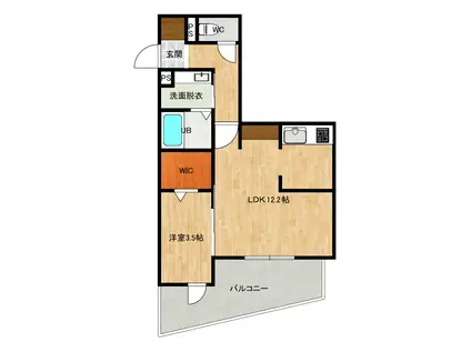 アルバ桜坂(1LDK/3階)の間取り写真