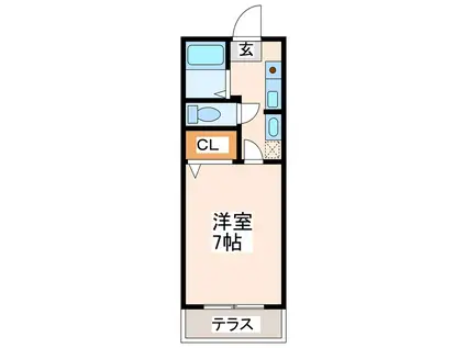 パーク ノヴァ新屋敷(1K/2階)の間取り写真