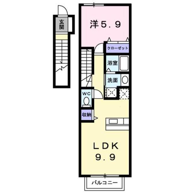 エルフィン(1LDK/2階)の間取り写真