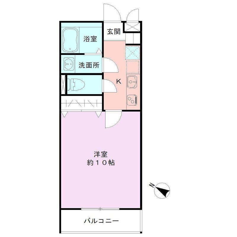 BUENA白山浦弐番館(1K/1階)の間取り写真