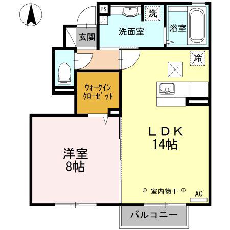 D-ROOM 京和(1LDK/1階)の間取り写真