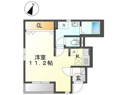 GUNS HOUSE(1K/1階)の間取り写真