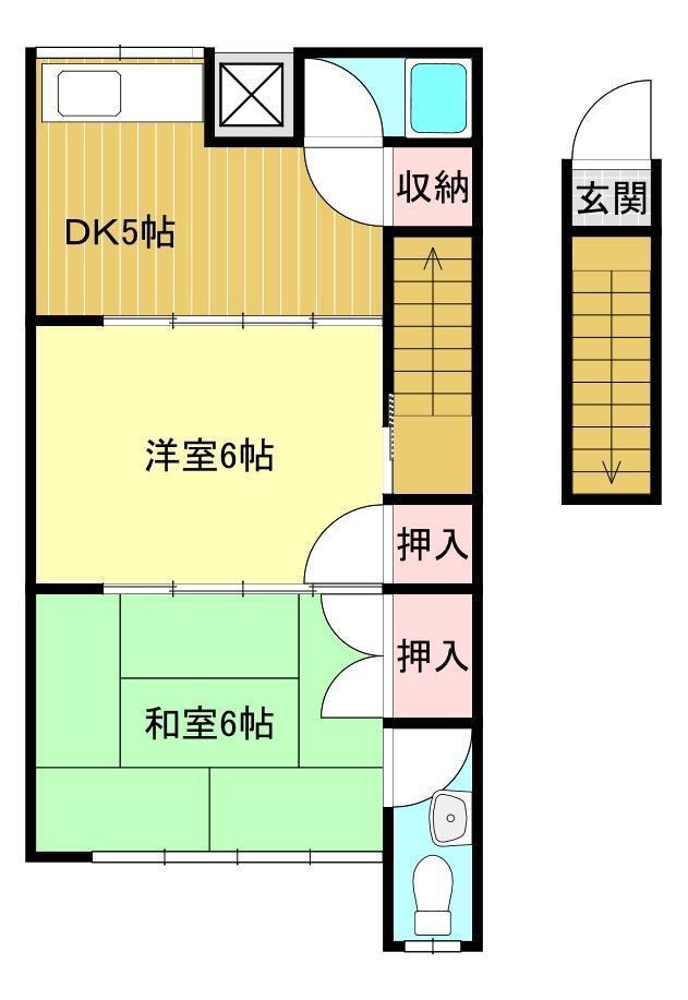 別府駅前荘(2DK/2階)の間取り写真