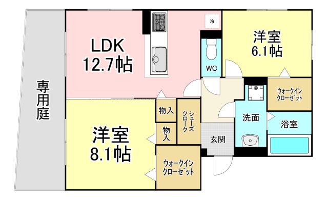D-ROOM中井(2LDK/2階)の間取り写真