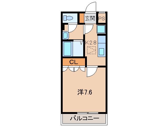 グランクール(1K/1階)の間取り写真