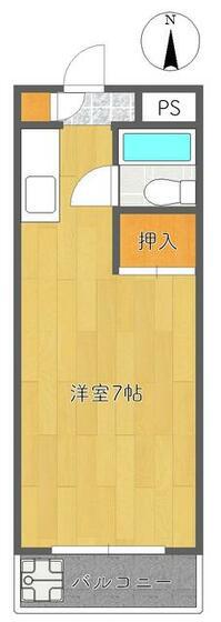ホワイトハウス(ワンルーム/2階)の間取り写真