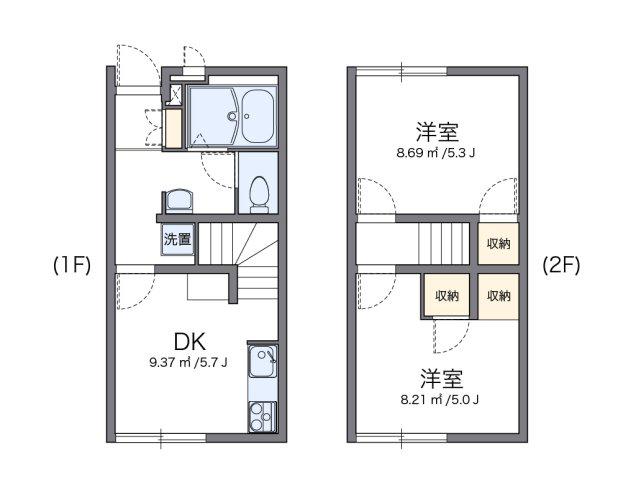 レオパレスDACHIKA(2DK/1階)の間取り写真