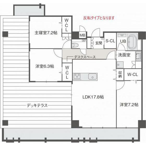 ラフィーネ鳥飼(3LDK/7階)の間取り写真