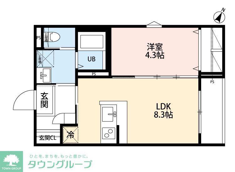 SENO阿佐ヶ谷(1LDK/1階)の間取り写真