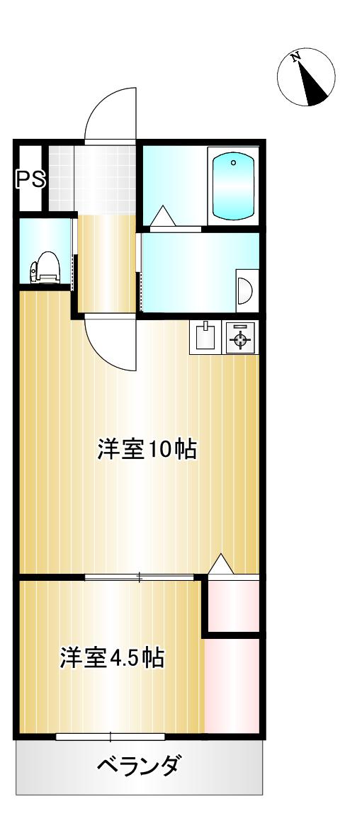 DURER(1LDK/2階)の間取り写真