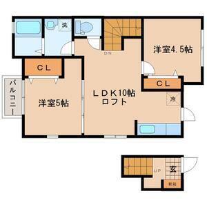 カーサフォレスタイースト(2LDK/2階)の間取り写真