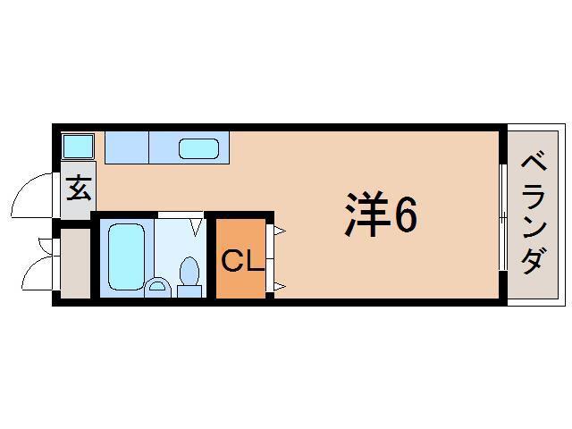 アミクレール21(1K/1階)の間取り写真