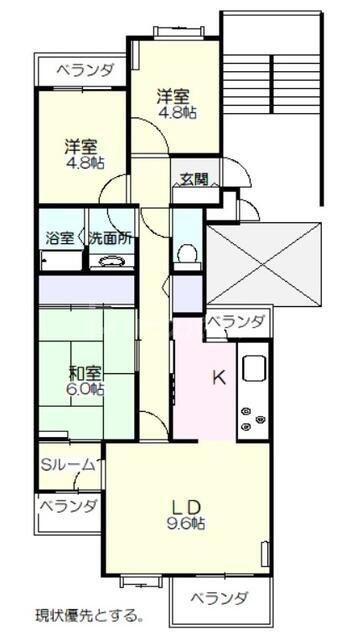 セントラルコーポ船橋8番館(3SLDK/1階)の間取り写真