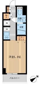 モノトーノ門前仲町(ワンルーム/8階)の間取り写真