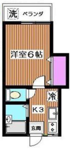 レオあかしあP-III(1K/2階)の間取り写真