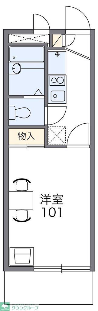 レオパレスツインハイツB(1K/1階)の間取り写真