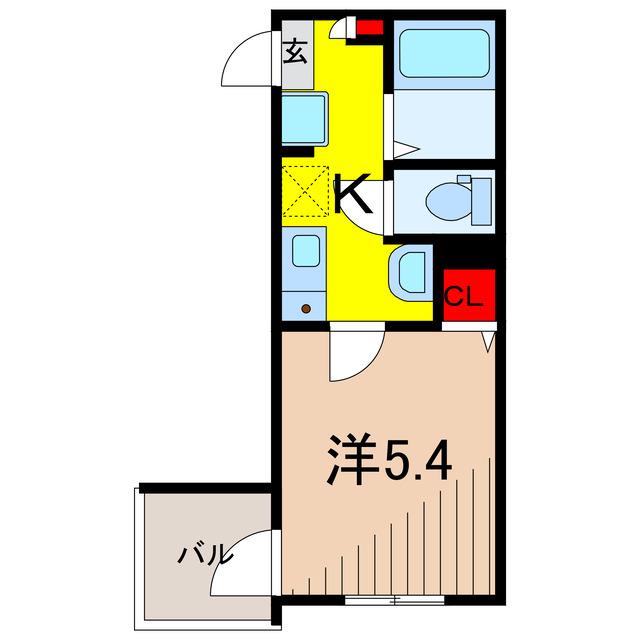 MELDIA亀有III(1K/2階)の間取り写真