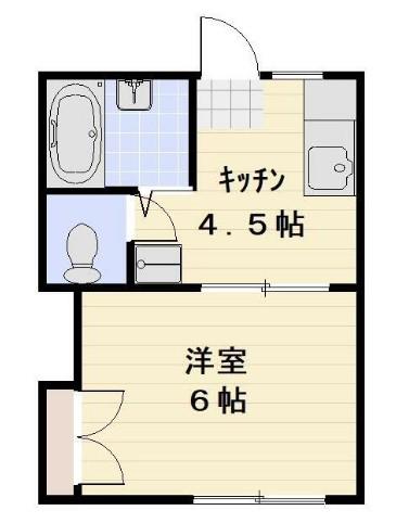 アレイ古淵2番館(1K/2階)の間取り写真