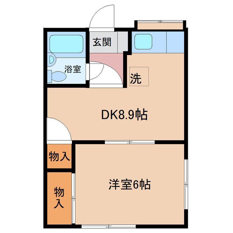 プラザドゥサン(1DK/1階)の間取り写真