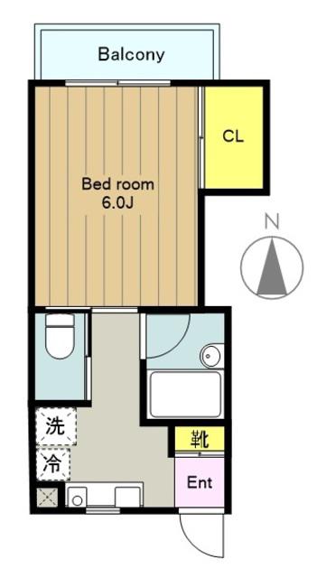 小島ハイツ2号(1K/1階)の間取り写真