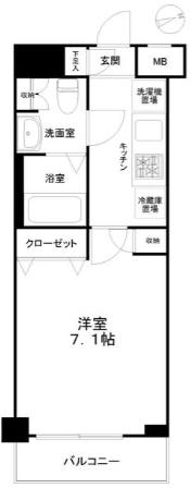 グレイスコート大倉山(1K/2階)の間取り写真