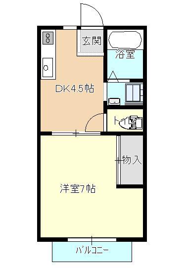コーポサンライズ(1K/2階)の間取り写真