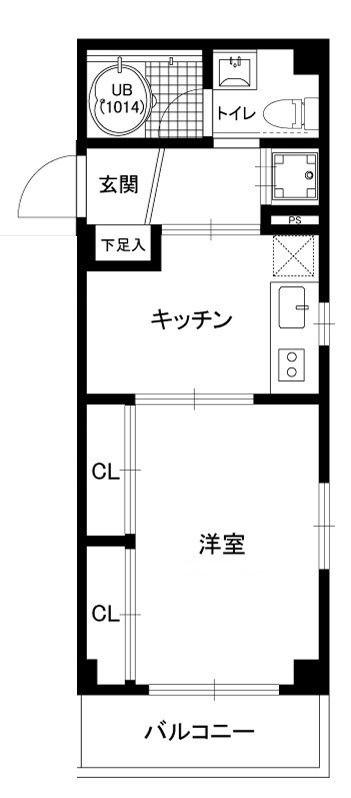 ノベル駒込(1DK/3階)の間取り写真