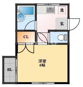ハイツエコー(1K/1階)の間取り写真