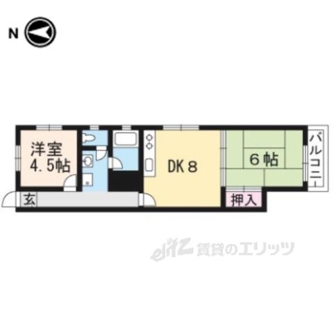 T・山極ハイツ(2DK/1階)の間取り写真