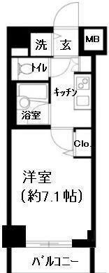 プレスタイル森下(1K/4階)の間取り写真