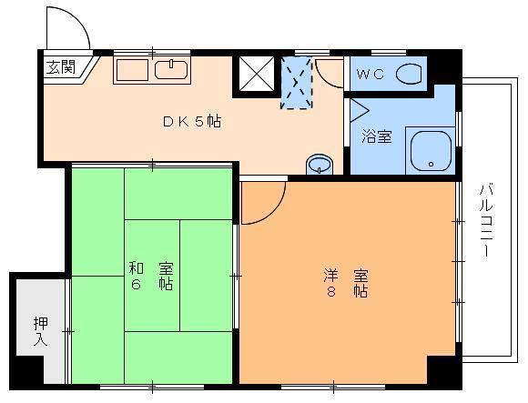 三和マンション末広(2DK/2階)の間取り写真