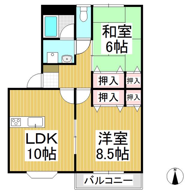 コンフォートパレスA棟(2LDK/1階)の間取り写真