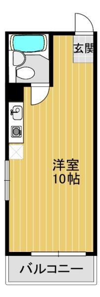 パラシオ利川(ワンルーム/4階)の間取り写真