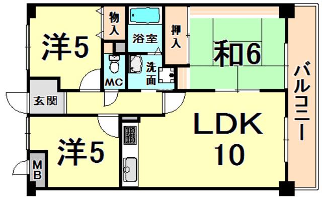ハイネスコート(3LDK/3階)の間取り写真