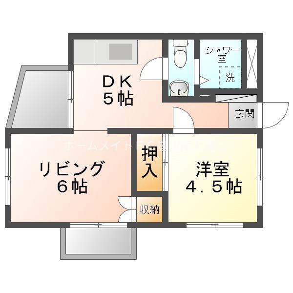 コーポ倉屋敷(1LDK/2階)の間取り写真