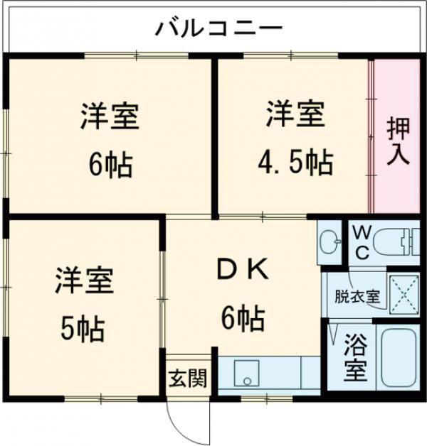 オーエイハイツ(3DK/3階)の間取り写真