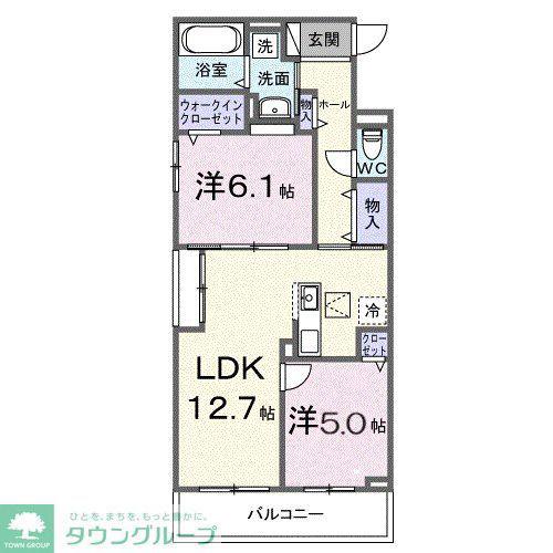 コスモステラス イースト(2LDK/1階)の間取り写真