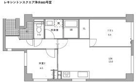 レキシントンスクエア浄水(2LDK/8階)の間取り写真