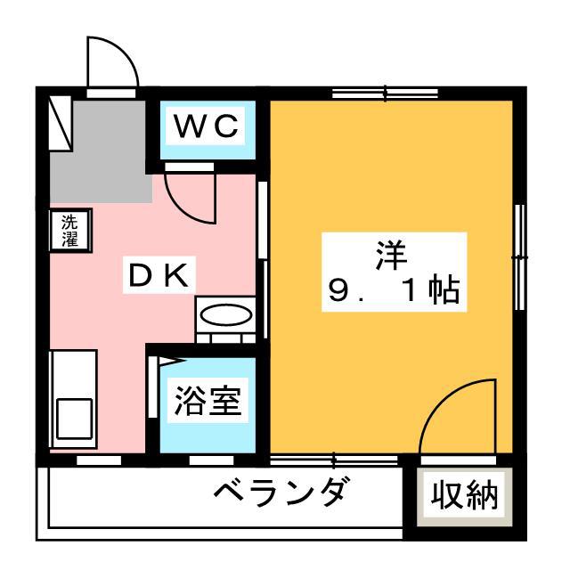 パル・ツカサ(1K/2階)の間取り写真