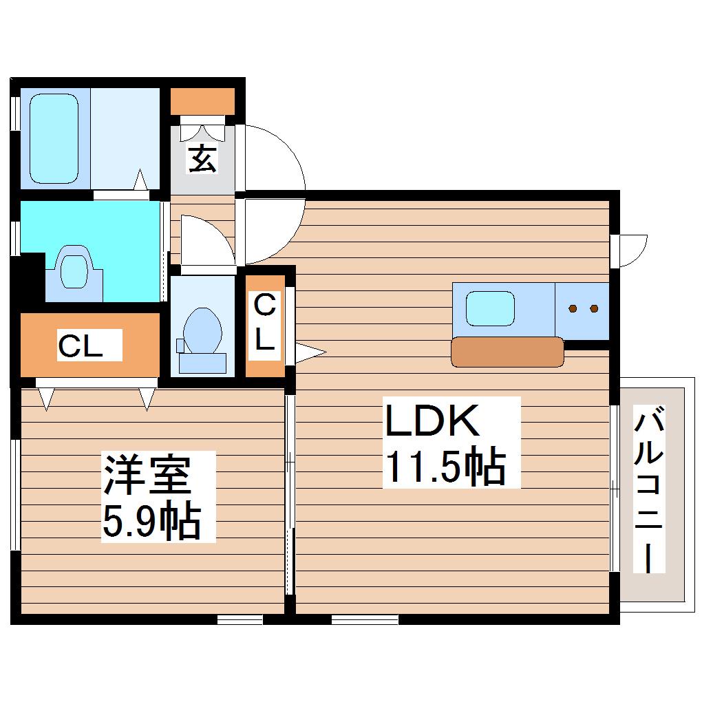 シャーメゾンM・II(1LDK/2階)の間取り写真