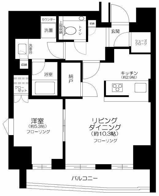 グランスイート四谷プレシア(1SLDK/8階)の間取り写真