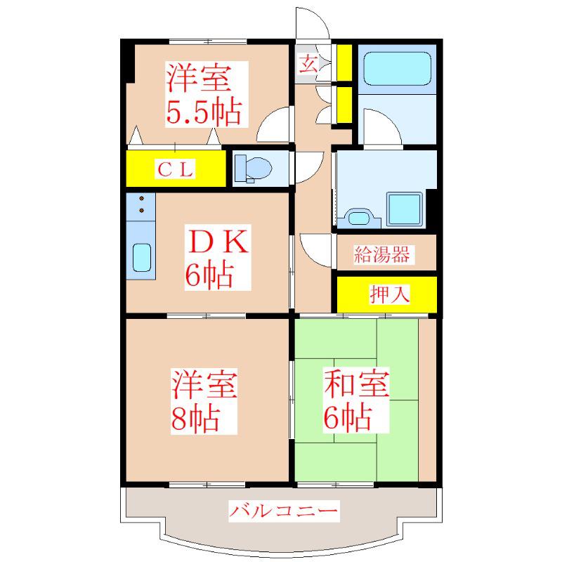 QL2000(3DK/4階)の間取り写真